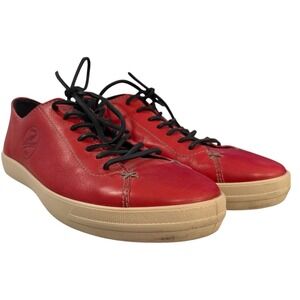 Pataugas Red Leather Low Top Sneakers French Heritage Lace Up Shoes Womens 41
